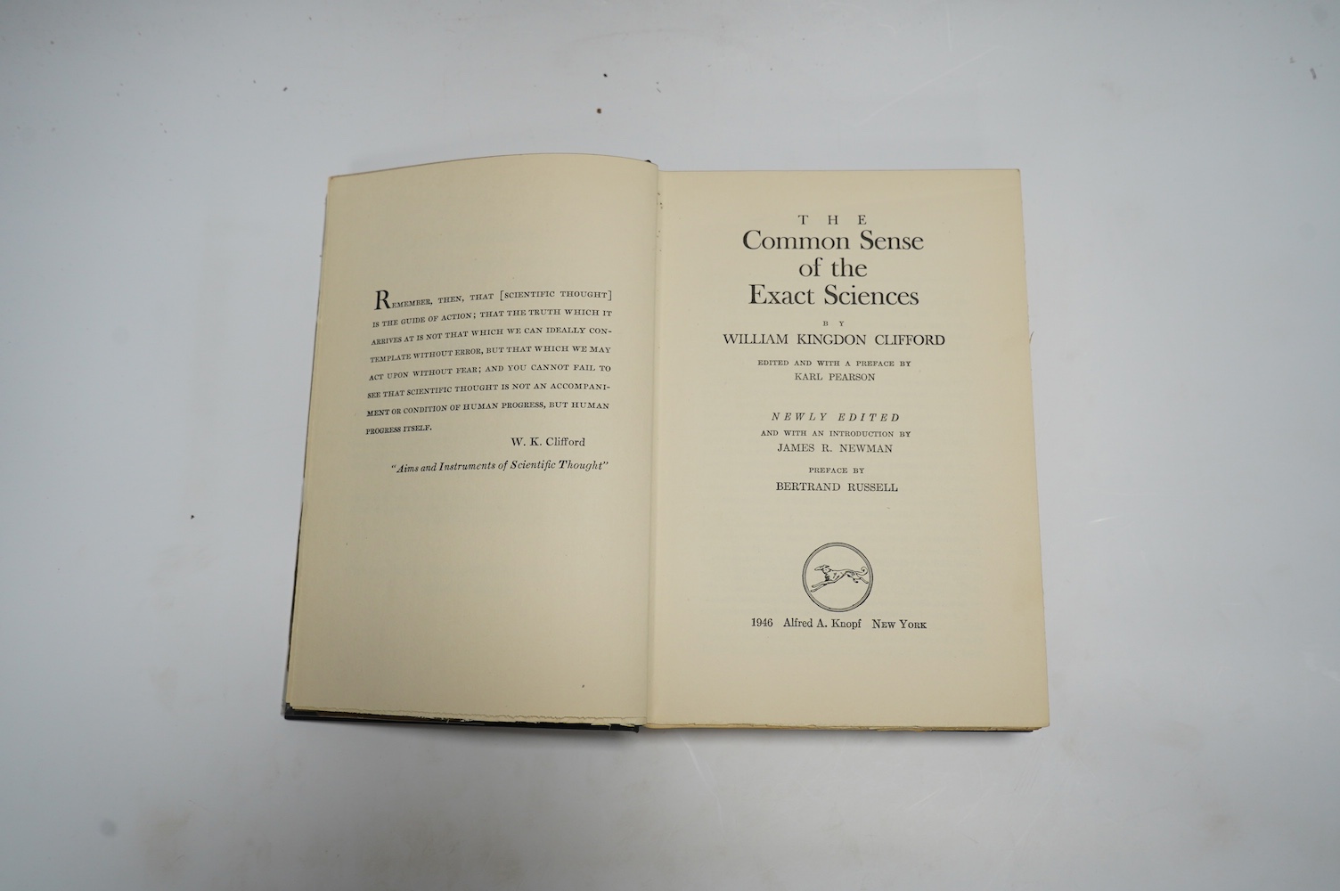 Clifford, William Kingdon - Lectures and Essays, edited by Leslie Stephen and Frederick Pollock, 2 vols, 1st edition, engraved portrait frontispiece and mounted photographic portrait frontispiece, 8vo, cloth, split to re